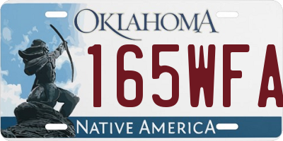 OK license plate 165WFA