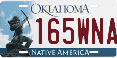 OK license plate 165WNA