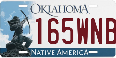 OK license plate 165WNB