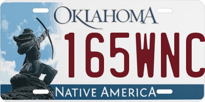 OK license plate 165WNC