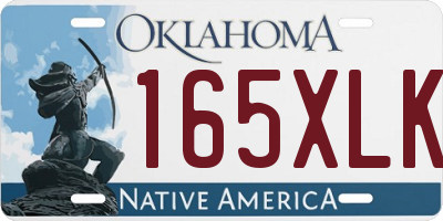 OK license plate 165XLK