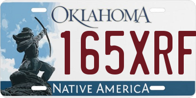 OK license plate 165XRF