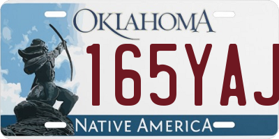 OK license plate 165YAJ