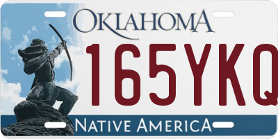 OK license plate 165YKQ
