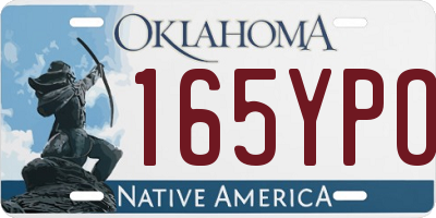 OK license plate 165YPO