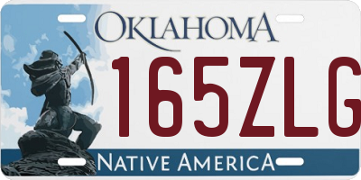 OK license plate 165ZLG