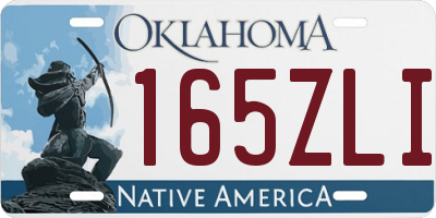OK license plate 165ZLI