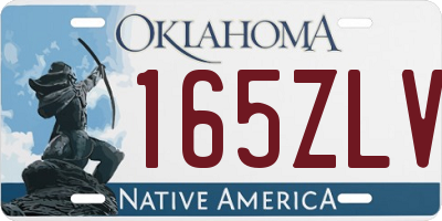 OK license plate 165ZLV