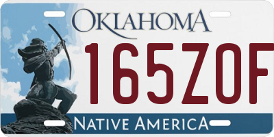 OK license plate 165ZOF