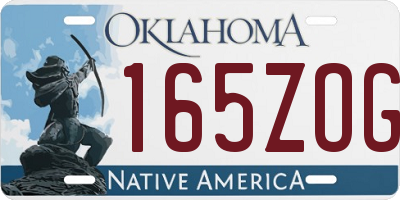 OK license plate 165ZOG