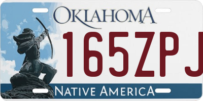 OK license plate 165ZPJ
