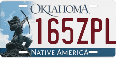 OK license plate 165ZPL