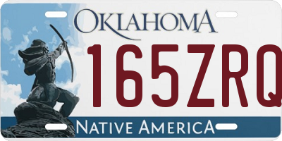 OK license plate 165ZRQ