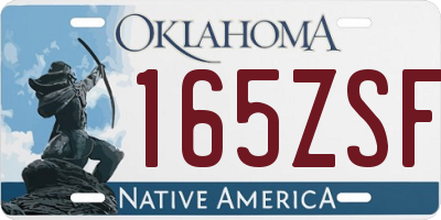 OK license plate 165ZSF