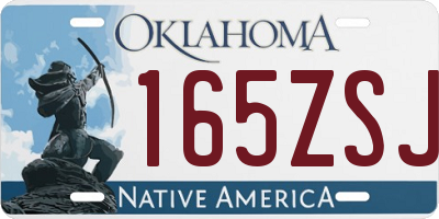 OK license plate 165ZSJ