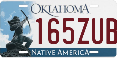 OK license plate 165ZUB