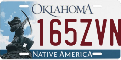 OK license plate 165ZVN