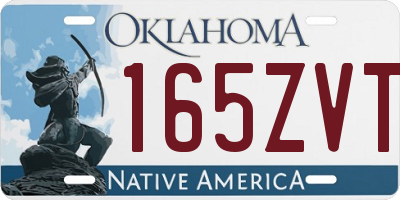 OK license plate 165ZVT