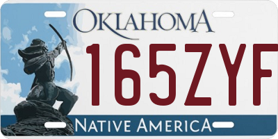 OK license plate 165ZYF