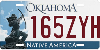 OK license plate 165ZYH