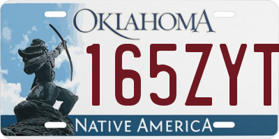 OK license plate 165ZYT