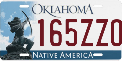 OK license plate 165ZZO