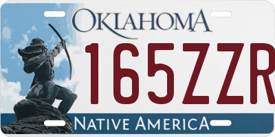 OK license plate 165ZZR