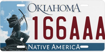 OK license plate 166AAA