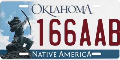 OK license plate 166AAB