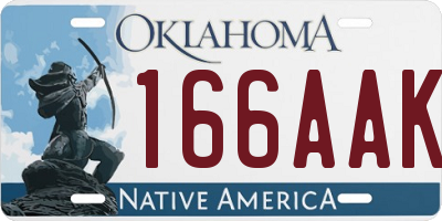 OK license plate 166AAK