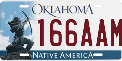 OK license plate 166AAM