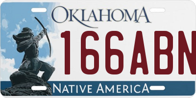OK license plate 166ABN