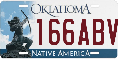 OK license plate 166ABV