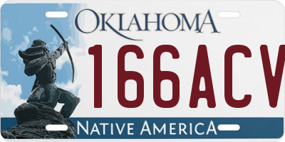 OK license plate 166ACV