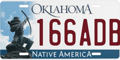 OK license plate 166ADB