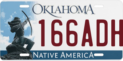OK license plate 166ADH