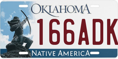 OK license plate 166ADK
