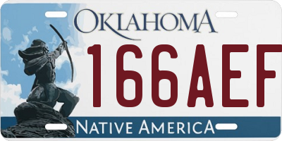 OK license plate 166AEF