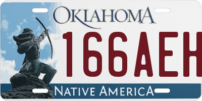 OK license plate 166AEH