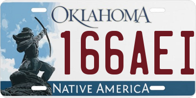 OK license plate 166AEI