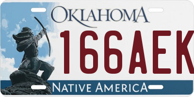 OK license plate 166AEK