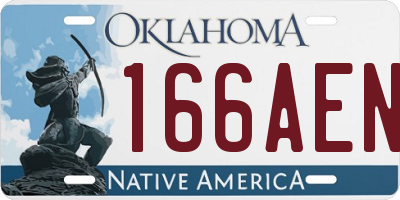 OK license plate 166AEN