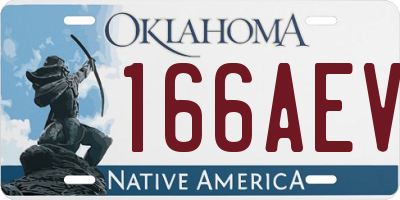 OK license plate 166AEV