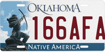 OK license plate 166AFA