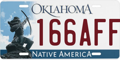 OK license plate 166AFF