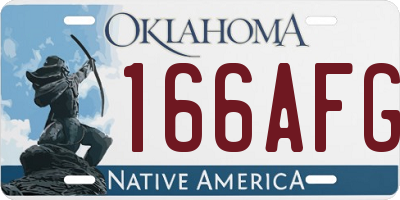 OK license plate 166AFG