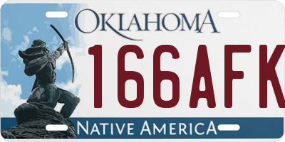 OK license plate 166AFK