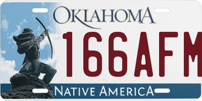 OK license plate 166AFM