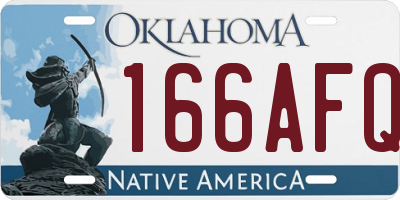 OK license plate 166AFQ