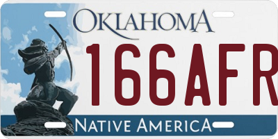 OK license plate 166AFR